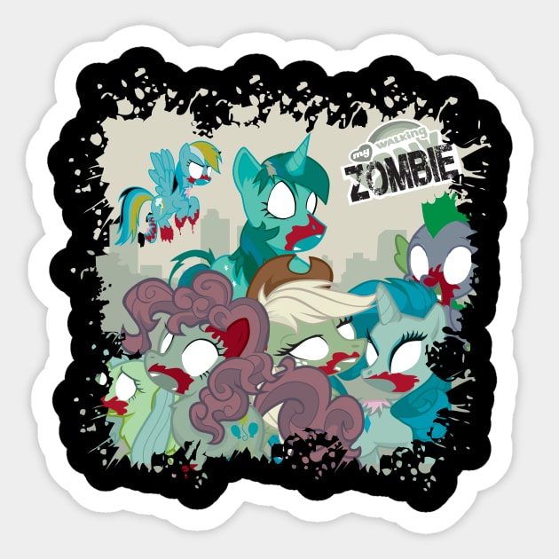 My Little Zombie Sticker by CuddleswithCatsArt